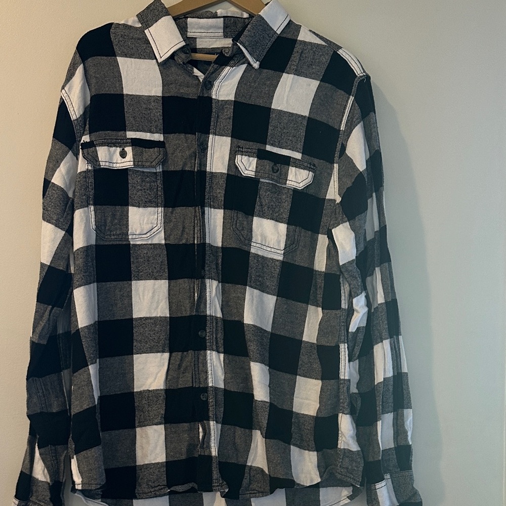 George Black and White Plaid flannel